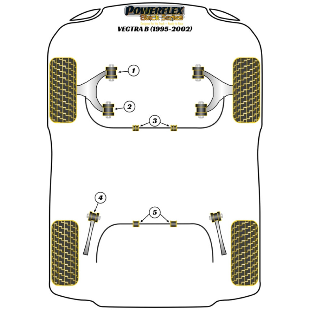 Powerflex Vauxhall / Opel Vectra B (1995 - 2002)    Boccola barra antirollio posteriore 17mm Fig.5 (2) PFR66-210-17BLK - immagine 2