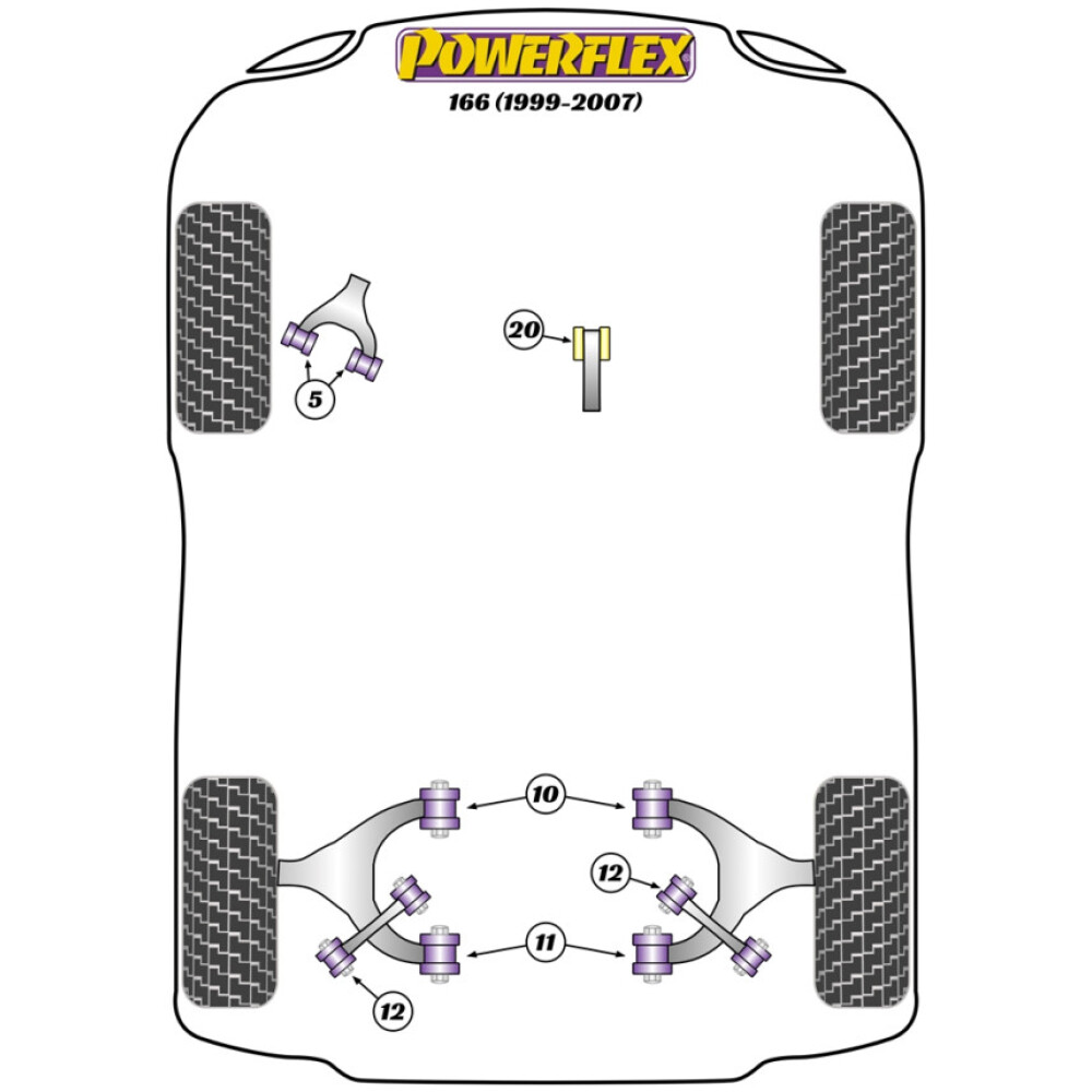 Powerflex Alfa Romeo 166 (1999-2007)    Boccola del braccio superiore anteriore Fig.5 (4) PFF1-815 - immagine 2