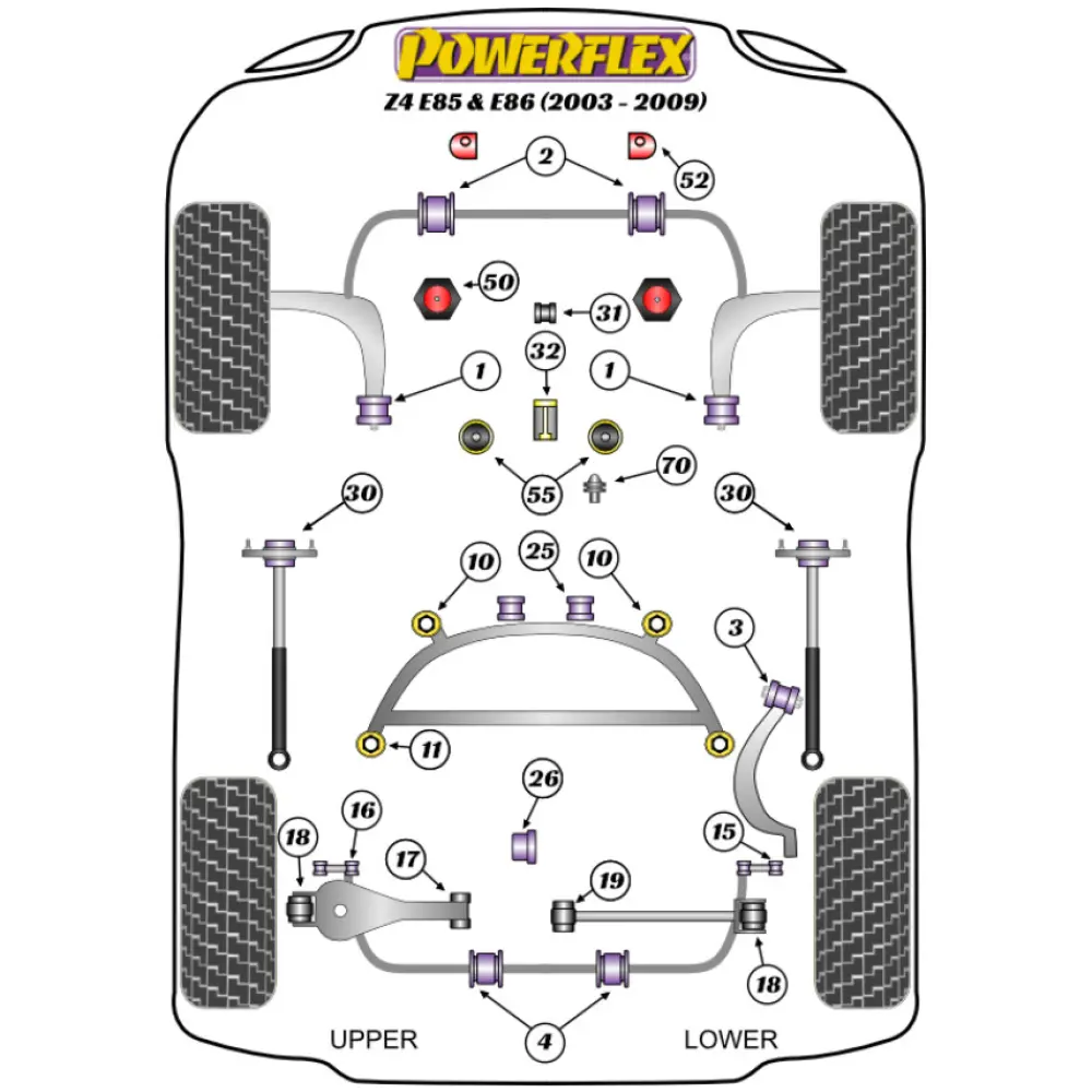 Powerflex BMW   Z4 E85 & E86 (2003-2009)  Boccola posteriore del differenziale posteriore Fig.26 (1) PFR5-4626 - immagine 2