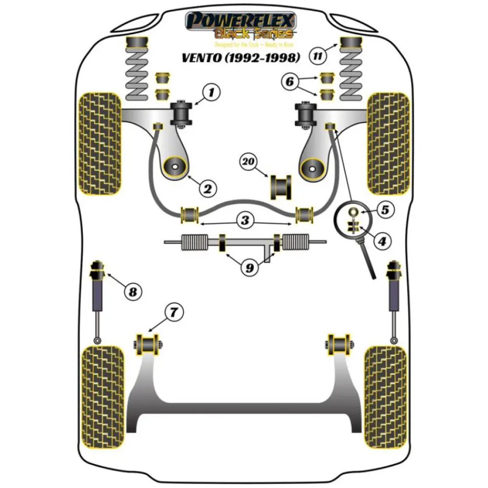 Powerflex Volkswagen Vento A3 (1992 - 1998) Supporto superiore del montante anteriore Fig.11 (2) PFF85-239BLK 2 Powerflex Volkswagen Vento A3 (1992 - 1998) Supporto superiore del montante anteriore Fig.11 (2) PFF85-239BLK - immagine 2