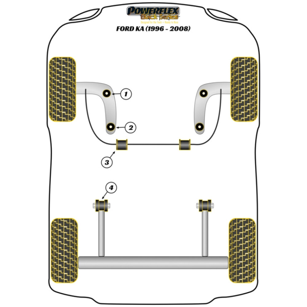 Powerflex Ford  KA (1996-2008)   Boccola di montaggio della trave posteriore Fig.4 (2) PFR19-707BLK - immagine 2