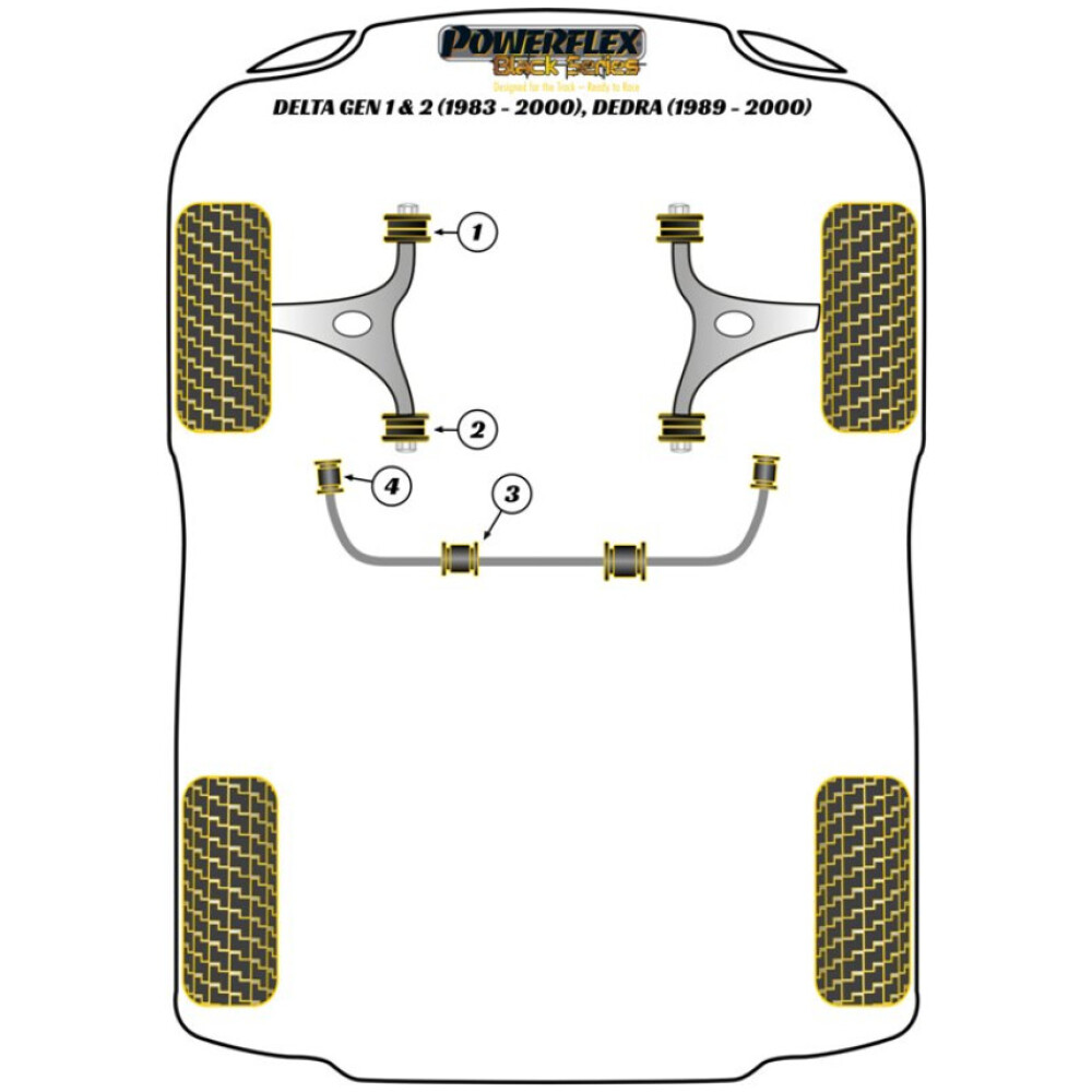 Powerflex Lancia Dedra incl. Integrale (1989-1999)    Barra antirollio anteriore al telaio Boccola 21mm Fig.3 (2) PFF16-603-21BLK - immagine 2