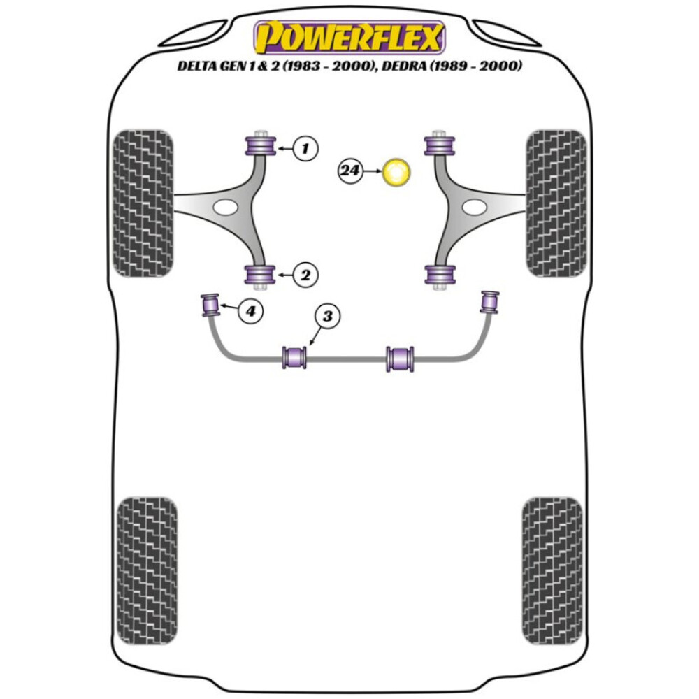 Powerflex Lancia Dedra incl. Integrale (1989-1999)    Kit bulloni di camber PowerAlign (10 mm) (1) PFA100-10 - immagine 2