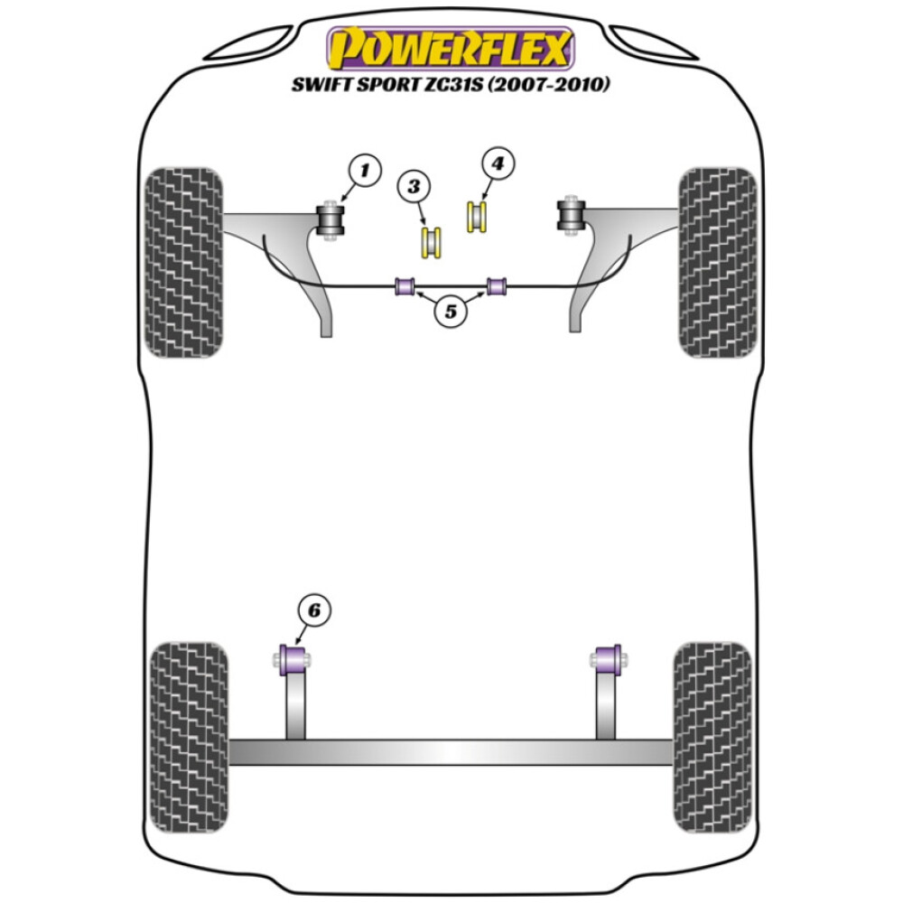 Powerflex Suzuki Swift Sport MK2 (ZC31S) (2006 - 2010)    Boccola anteriore del supporto del cambio Fig.3 (1) PFF73-303 - immagine 2