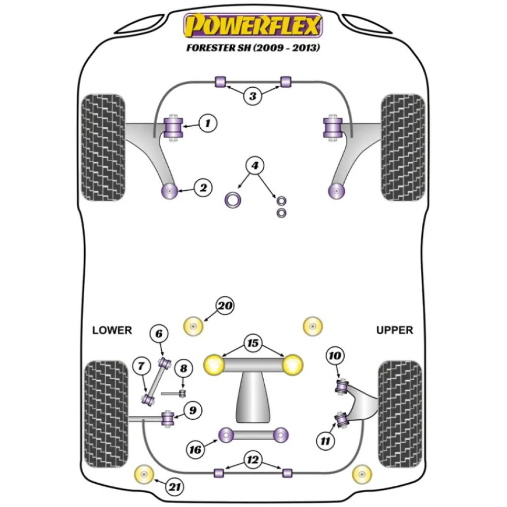 Powerflex Subaru  Forester SH (2009 - 2013)   Kit bulloni di camber PowerAlign (14 mm) (1) PFA100-14 - immagine 2