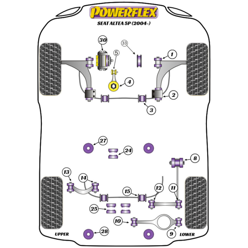 Powerflex Seat Altea 5P (2004-) Inserto supporto trasmissione Fig.30 (1) PFF85-530 2 Powerflex Seat Altea 5P (2004-) Inserto supporto trasmissione Fig.30 (1) PFF85-530 - immagine 2