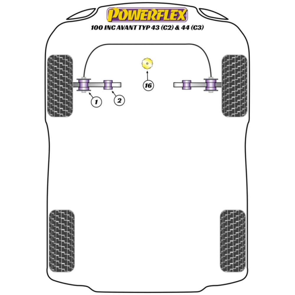 Powerflex Audi  100 incl. Avant Typ 43 (C2) & 44 (C3) (06/76-12/90)   Boccola interna del braccio di controllo della traiettoria anteriore Fig.2 (2) PFF3-402 - immagine 2
