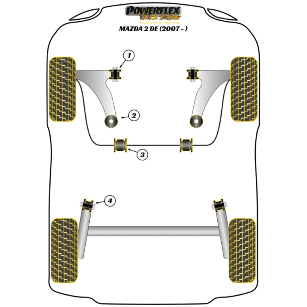 Powerflex Mazda Mazda 2 DE (2007-)    Boccola anteriore del braccio oscillante anteriore Fig.1 (2) PFF19-1501BLK - immagine 2