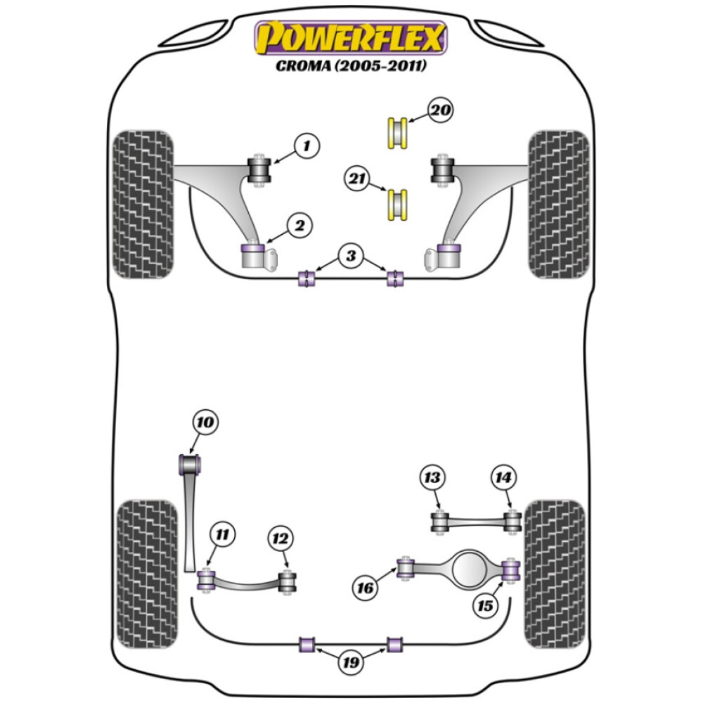 Powerflex Fiat Croma (2005 - 2011)    Kit bulloni di camber PowerAlign (12 mm x 60 mm) (1) PFA100-12 - immagine 2