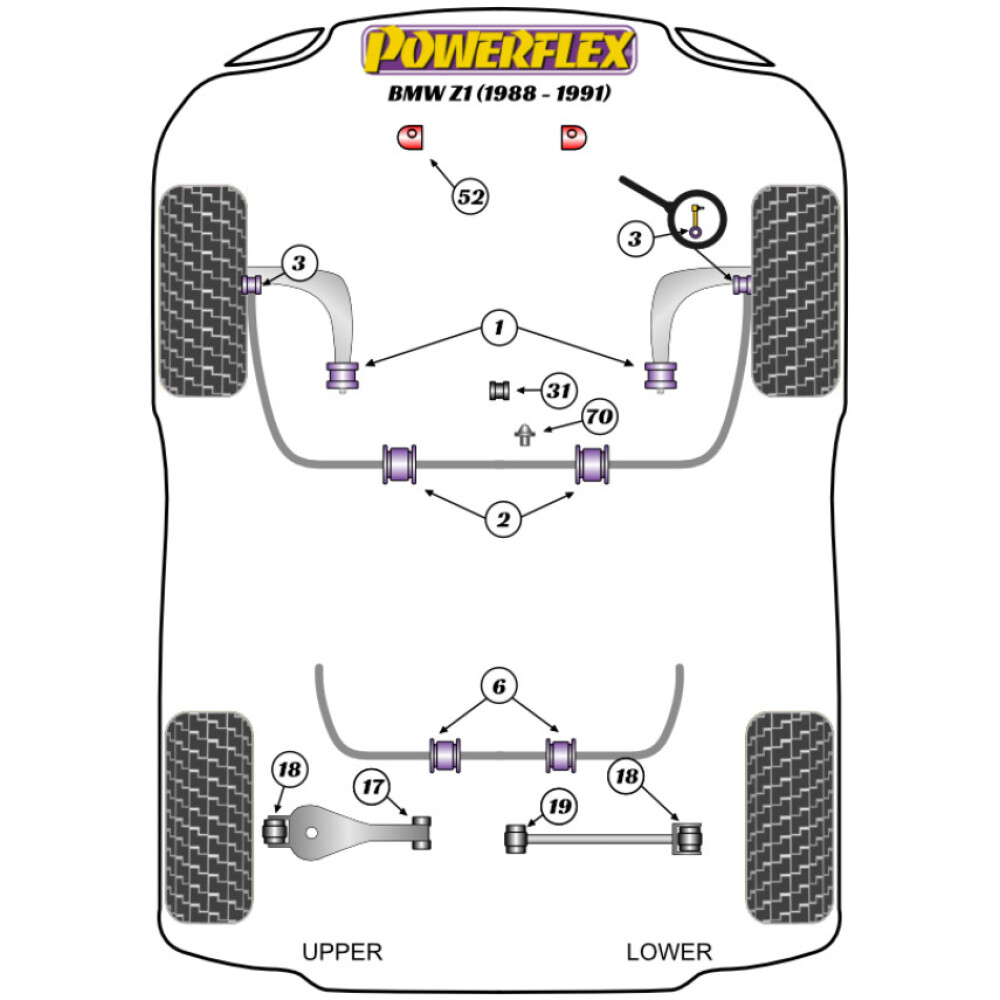 Powerflex BMW Z1 (1988 - 1991) Perno forcella frizione Fig.70 (1) PFF5-370 2 Powerflex BMW Z1 (1988 - 1991) Perno forcella frizione Fig.70 (1) PFF5-370 - immagine 2