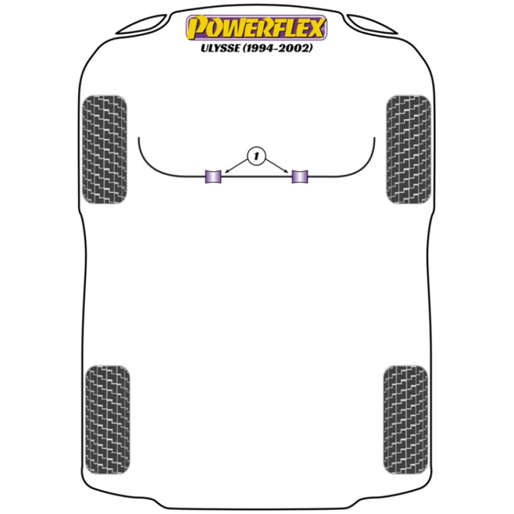 Powerflex Fiat Ulysse (1994 - 2002)    Barra antirollio anteriore al telaio Boccola 25mm Fig.1 (2) PFF16-204-25 - immagine 2