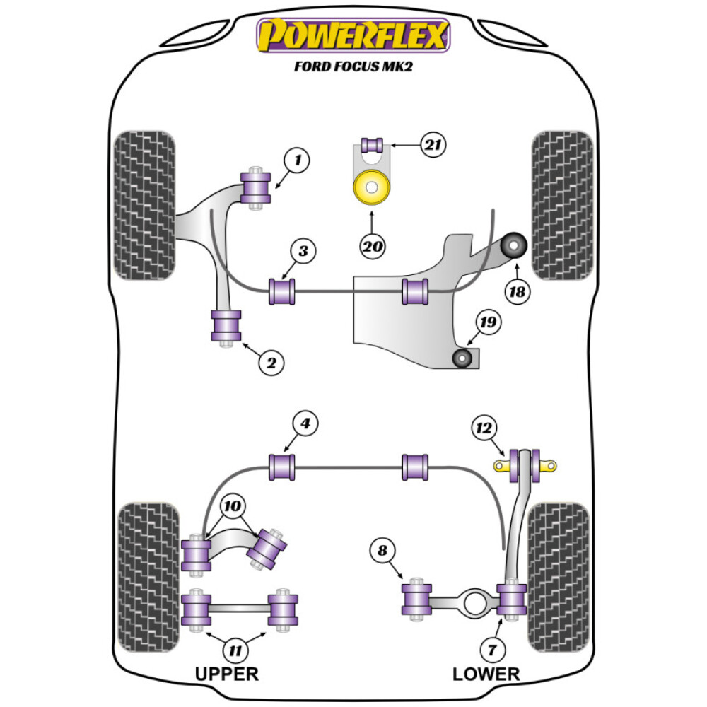 Powerflex Ford   Focus MK2 (2005-2010)  Boccola del braccio di controllo inferiore posteriore Fig.11 (4) PFR19-811 - immagine 2