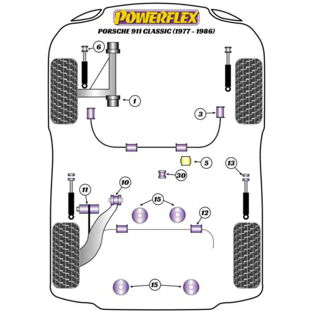 Powerflex Porsche 911 Classic (1977 - 1986)    Adattatore per piastra di sollevamento (1) PF57-560 - immagine 2