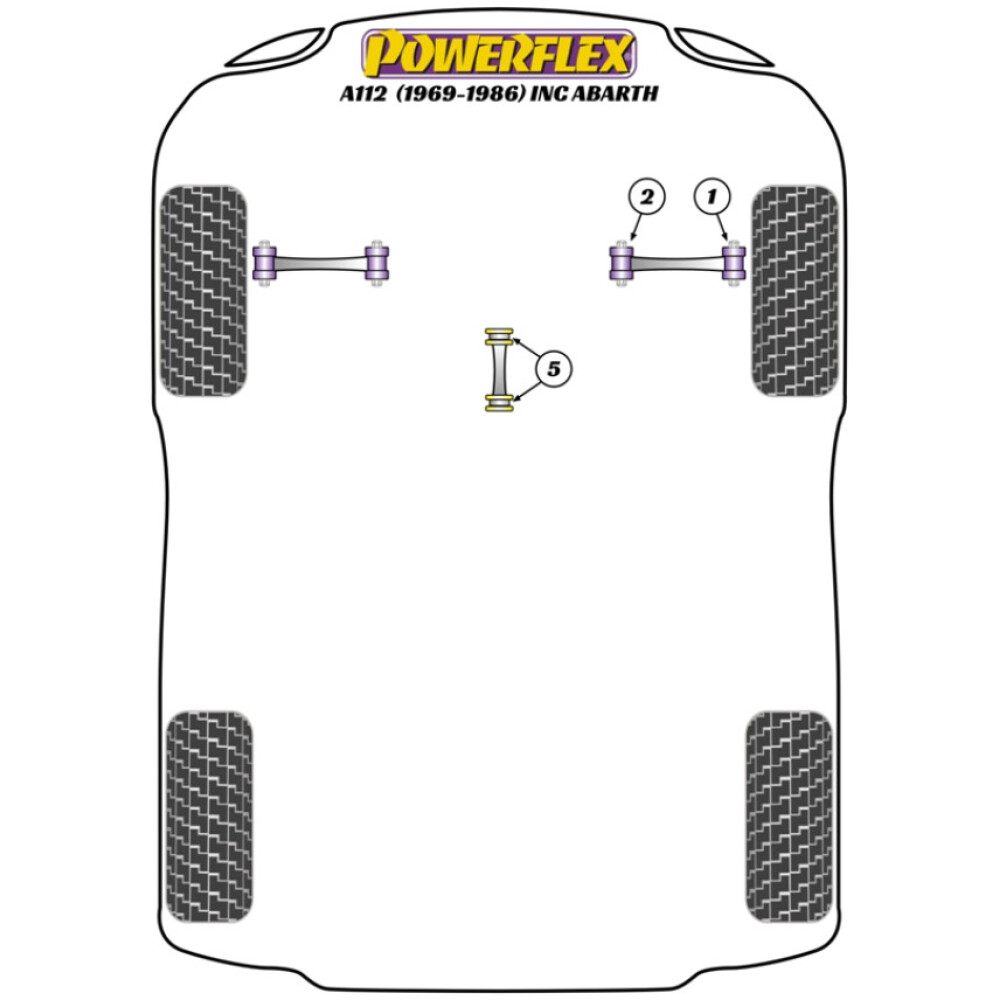 Powerflex Autobianchi A112 incl. Abarth (1969 - 1986)    Boccola esterna del braccio di controllo della carreggiata anteriore Fig.1 (2) PFF4-201 - immagine 2