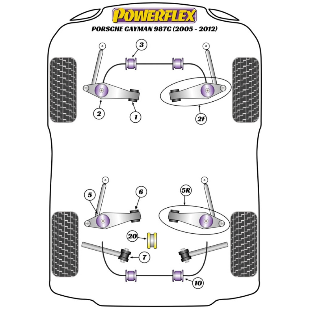 Powerflex Porsche 987C Cayman (2005 - 2012) Boccola supporto motore anteriore Fig.20 (1) PFR57-820 2 Powerflex Porsche 987C Cayman (2005 - 2012) Boccola supporto motore anteriore Fig.20 (1) PFR57-820 - immagine 2