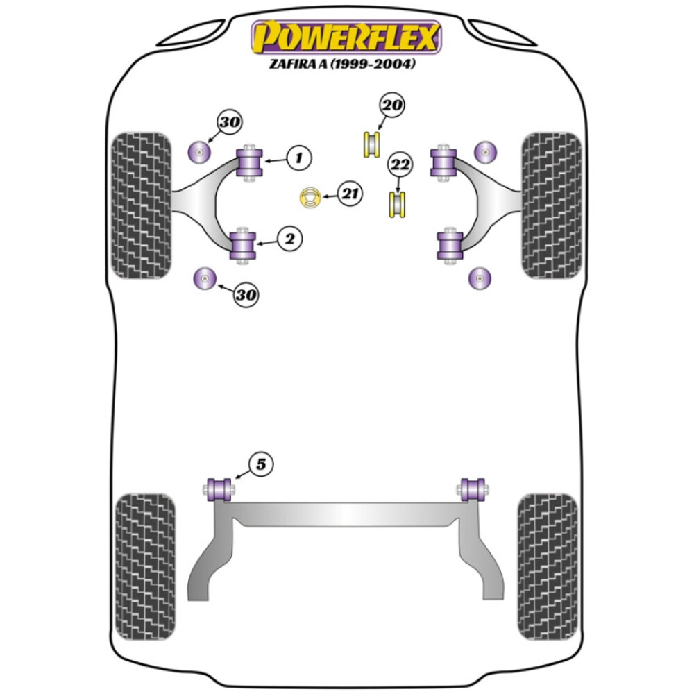Powerflex Vauxhall / Opel  Zafira A (1999-2004)   Boccola posteriore del braccio oscillante anteriore Fig.2 (2) PFF80-802 - immagine 2