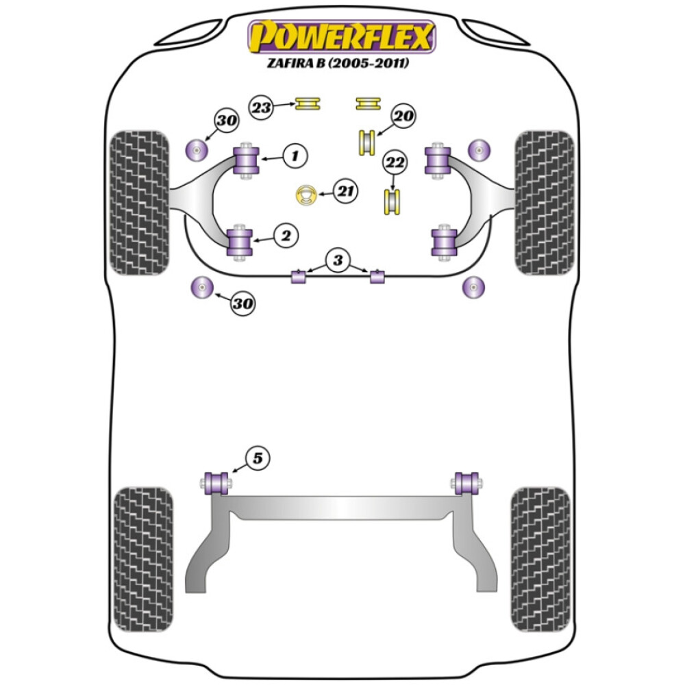 Powerflex Vauxhall / Opel  Zafira B (2005-2014)   Boccola anteriore del braccio oscillante anteriore Fig.1 (2) PFF80-801 - immagine 2