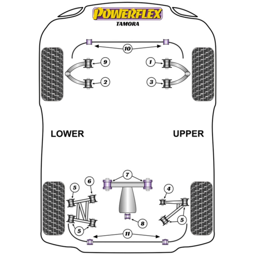 Powerflex TVR Tamora (2002 - 2006)    Boccola anteriore del braccio oscillante superiore anteriore Fig.1 (2) PF79-102F - immagine 2