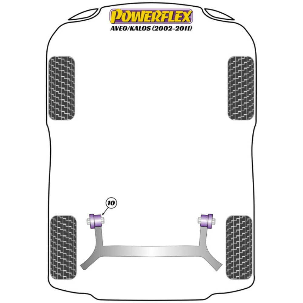 Powerflex Chevrolet Aveo/Kalos (2002-2011)    Boccola di montaggio della trave posteriore Fig.10 (2) PFR10-110 - immagine 2