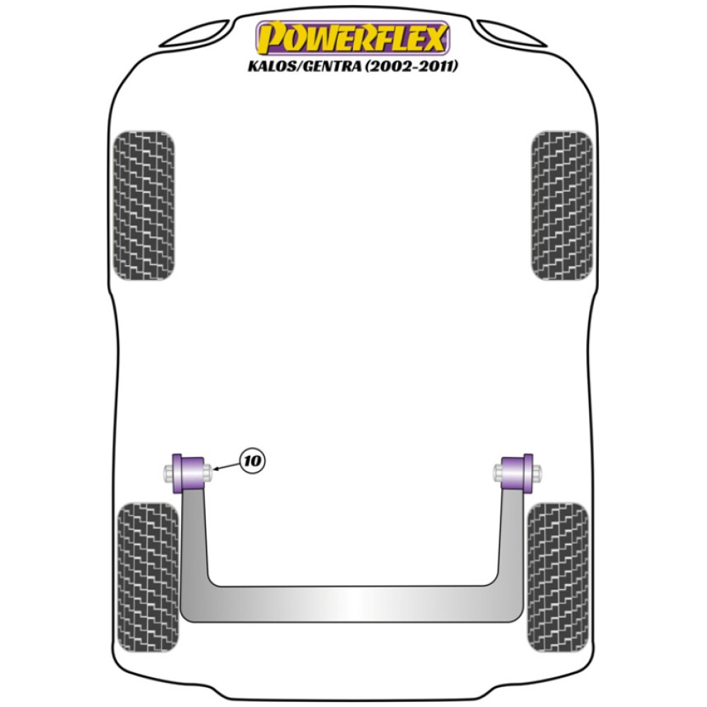 Powerflex Daewoo Kalos/Gentra (2002-2011)    Boccola di montaggio della trave posteriore Fig.10 (2) PFR10-110 - immagine 2