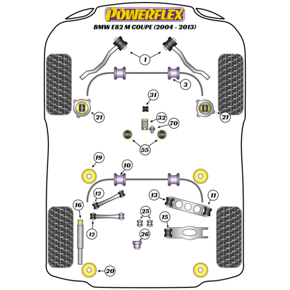 Powerflex BMW Serie 1 E82 1M Coupe (2010 - 2012)   Boccola anteriore del braccio del cambio ovale Fig.31 (1) PFF5-4631 - immagine 2