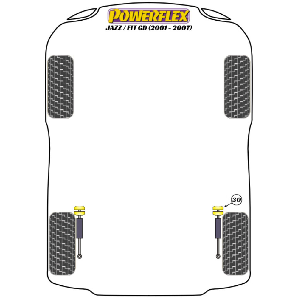 Powerflex Honda  Jazz / Fit GD (2001 - 2007)   Kit bulloni di camber PowerAlign (12 mm x 60 mm) (1) PFA100-12 - immagine 2