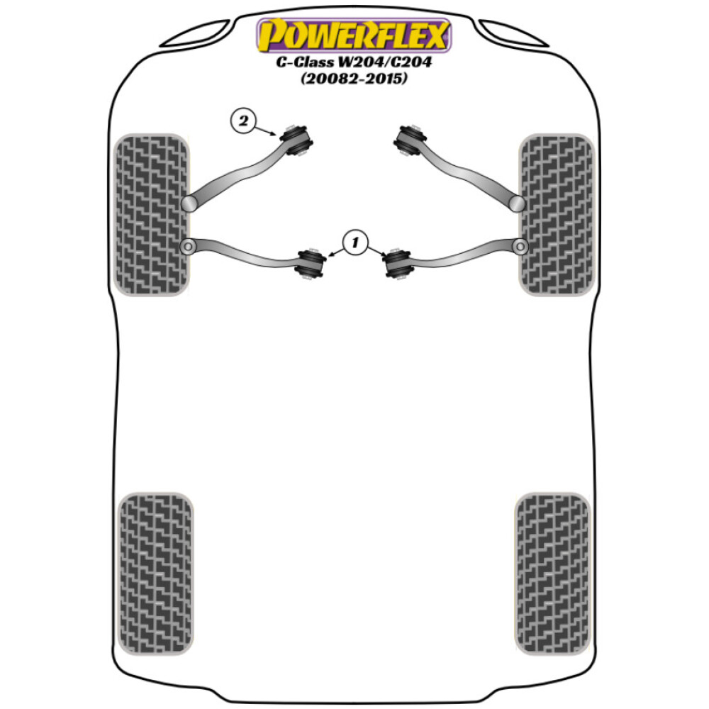 Powerflex Mercedes-Benz Classe C W204/C204 incl. AMG (2008-2015)   Adattatore per piastra di sollevamento (1) PF40-860 - immagine 2