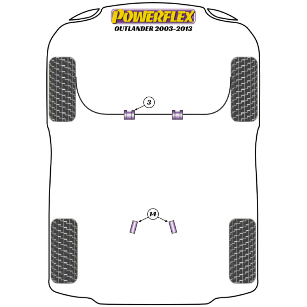 Powerflex Mitsubishi  Outlander (2003 - 2013)   Boccola barra antirollio anteriore 26mm Fig.3 (2) PFF44-201-26 - immagine 2