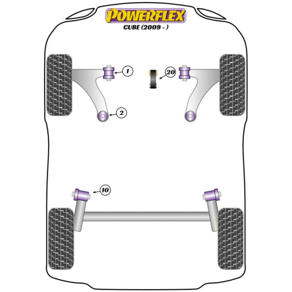 Powerflex Nissan Cube (2009 on ) Kit bulloni di camber PowerAlign (14 mm) (1) PFA100-14 2 Powerflex Nissan Cube (2009 on ) Kit bulloni di camber PowerAlign (14 mm) (1) PFA100-14 - immagine 2