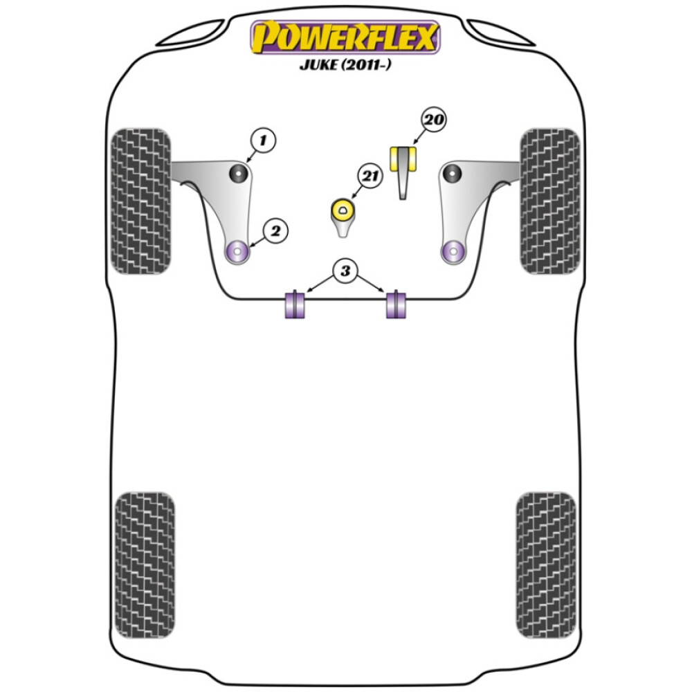 Powerflex Nissan Juke (2011 in poi)    Kit bulloni di camber PowerAlign (14 mm) (1) PFA100-14 - immagine 2