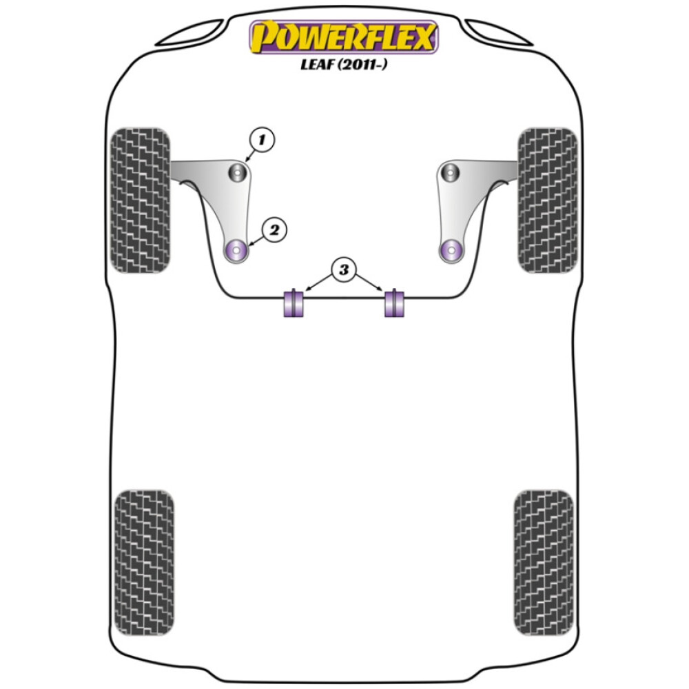 Powerflex Nissan Leaf (2011 on )    Kit bulloni di camber PowerAlign (14 mm) (1) PFA100-14 - immagine 2