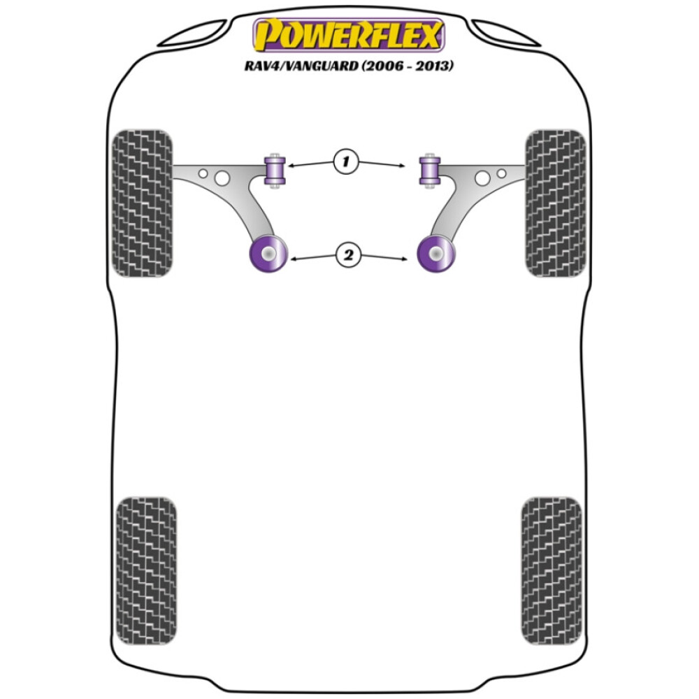 Powerflex Toyota  RAV4 / Vanguard (2006 - 2013)   Boccola anteriore del braccio oscillante anteriore Fig.1 (2) PFF76-701 - immagine 2
