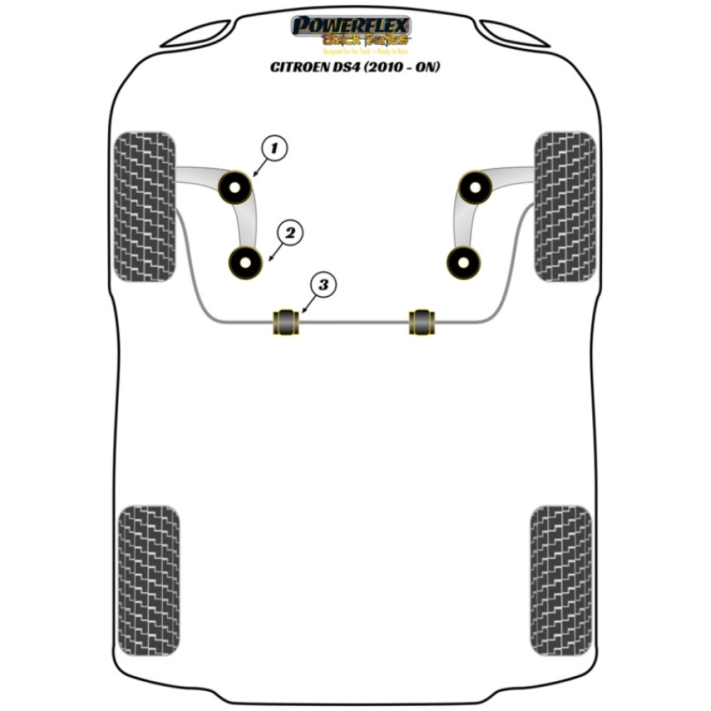 Powerflex Citroen DS4 (2010-in poi)    Boccola posteriore braccio anteriore Fig.2 (2) PFF50-402BLK - immagine 2
