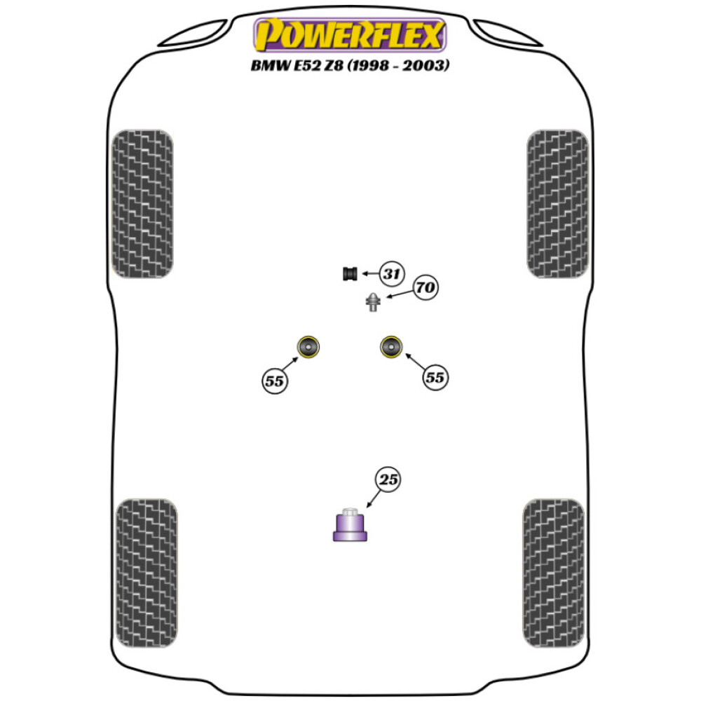 Powerflex BMW  Z8 E52 (1998-2003)   Perno forcella frizione Fig.70 (1) PFF5-470 - immagine 2
