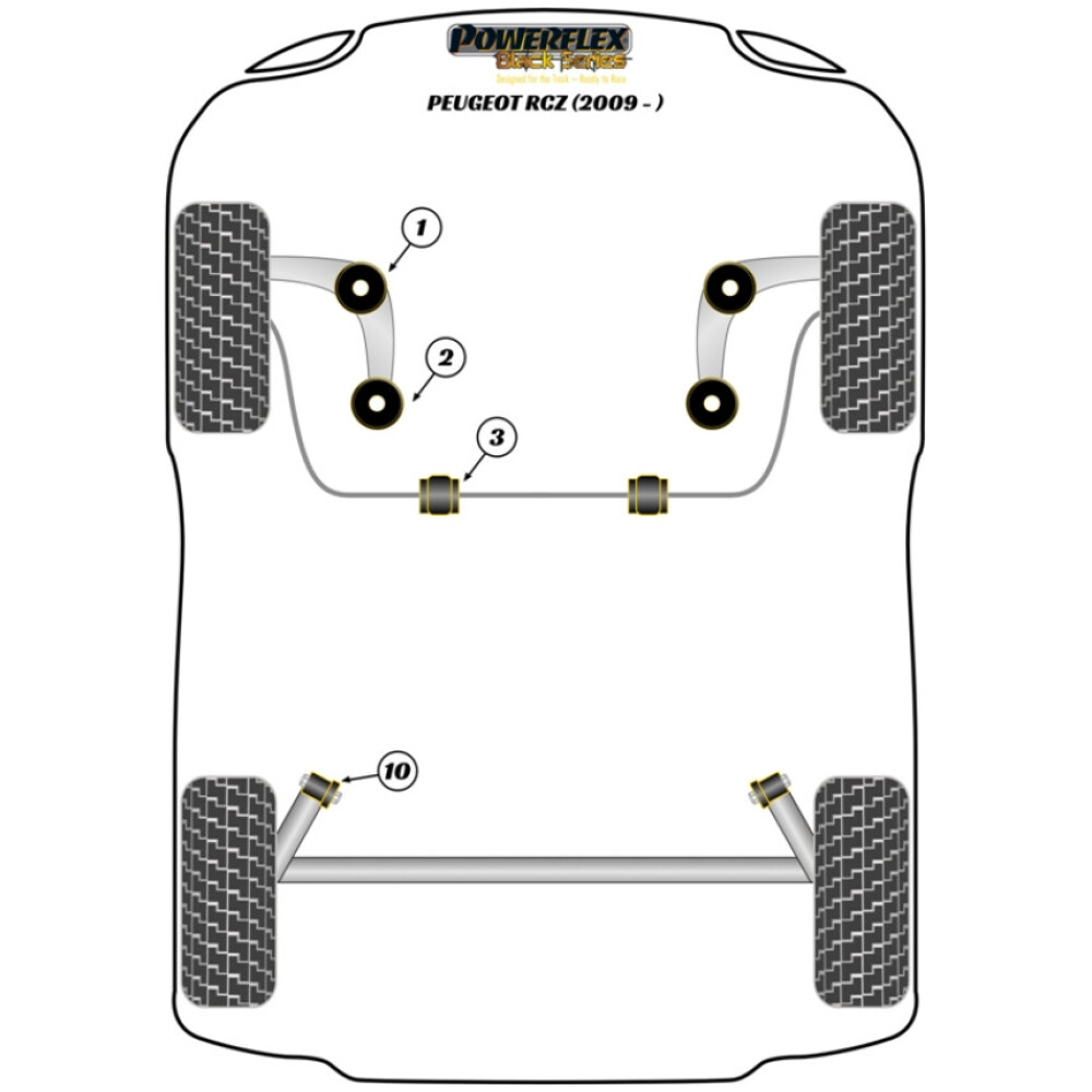 Powerflex Peugeot RCZ (2009-in poi)    Boccola barra antirollio anteriore 22mm Fig.3 (2) PFF50-603-22BLK - immagine 2