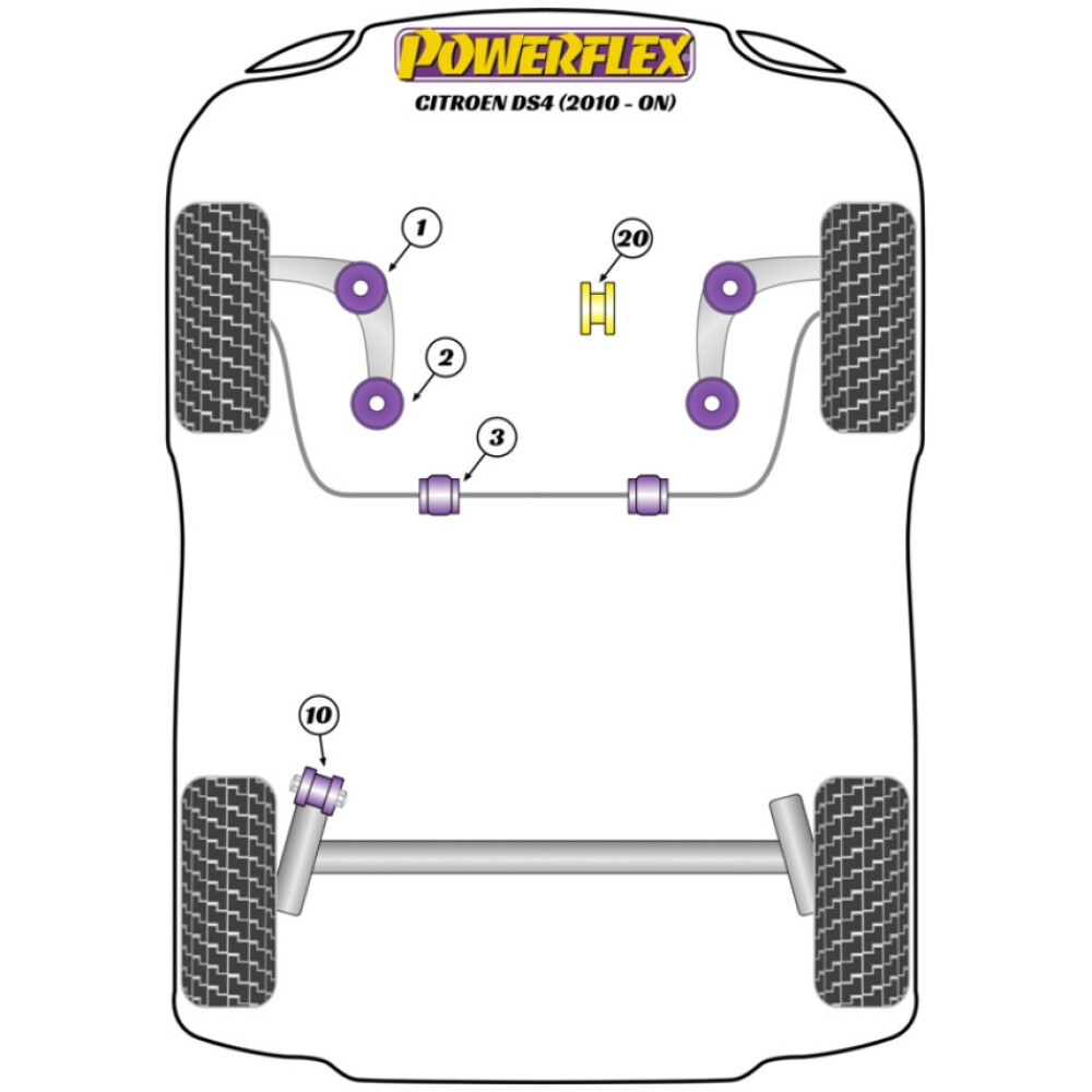 Powerflex Citroen DS4 (2010-in poi)    Boccola posteriore braccio anteriore Fig.2 (2) PFF50-402 - immagine 2