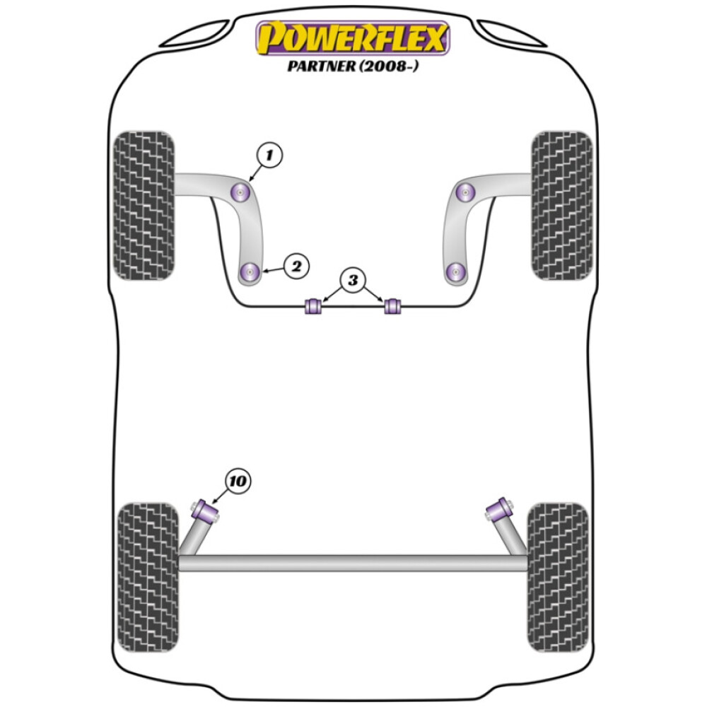 Powerflex Peugeot  Partner II (2008-2018)   Boccola supporto motore posteriore inferiore - Strada Fig.20 (1) PFF50-306 - immagine 2
