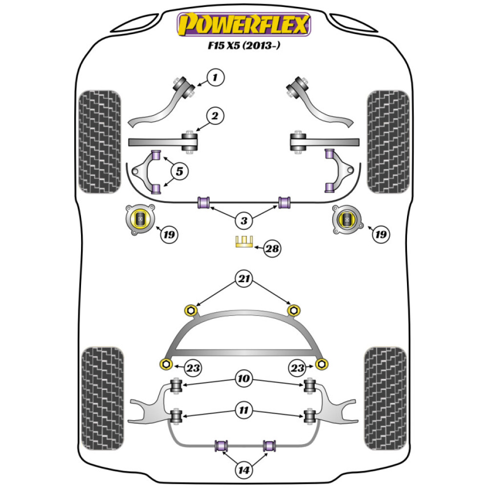 Powerflex BMW   X5 F15 (2013-2018)  Adattatore per piastra di sollevamento (1) PF5-4660 - immagine 2