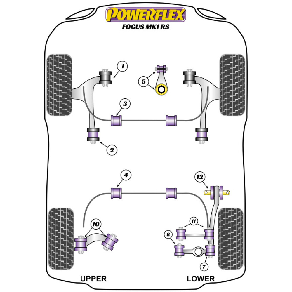 Powerflex Ford   Focus Mk1 RS  Boccola del braccio di controllo inferiore posteriore Fig.11 (4) PFR19-811 - immagine 2