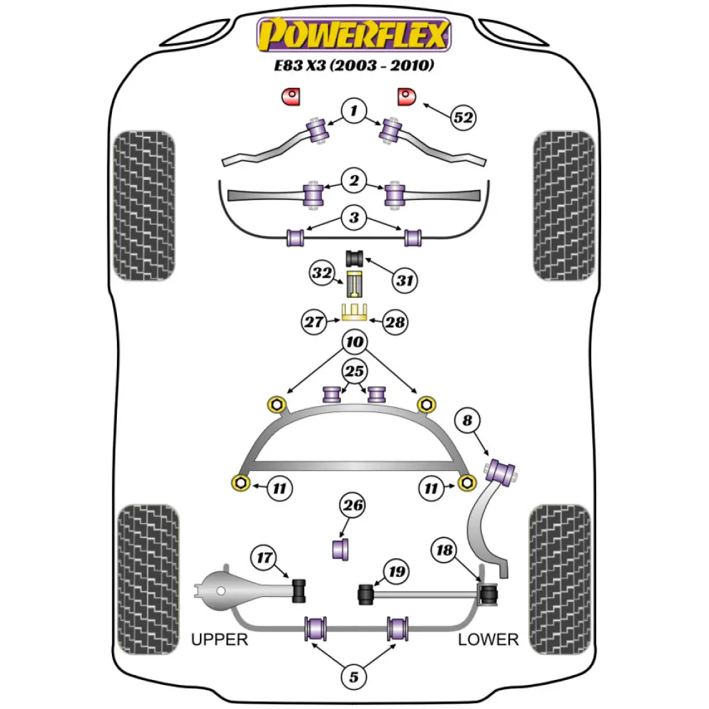 Powerflex BMW   X3 E83 (2003-2010)  Boccola anteriore del braccio oscillante posteriore Fig.8 (2) PFR5-3608 - immagine 2