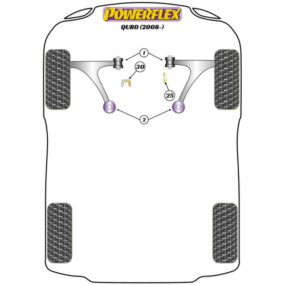 Powerflex Fiat Qubo (2008-in poi)    Boccola anteriore del braccio anteriore Fig.1 (2) PFF80-1101 - immagine 2