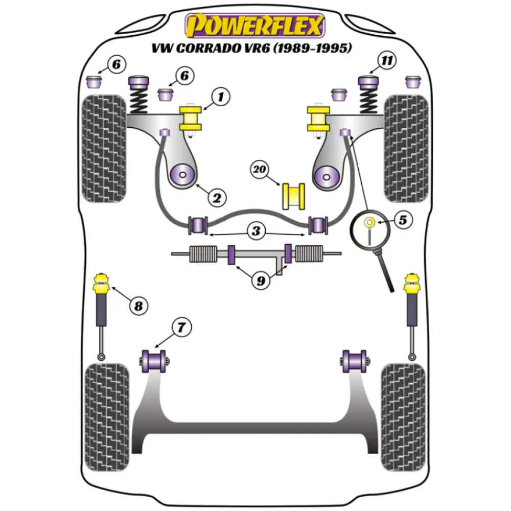 Powerflex Volkswagen  Corrado VR6 (1991- 1995)   Kit bulloni di camber PowerAlign (12 mm x 60 mm) (1) PFA100-12 - immagine 2