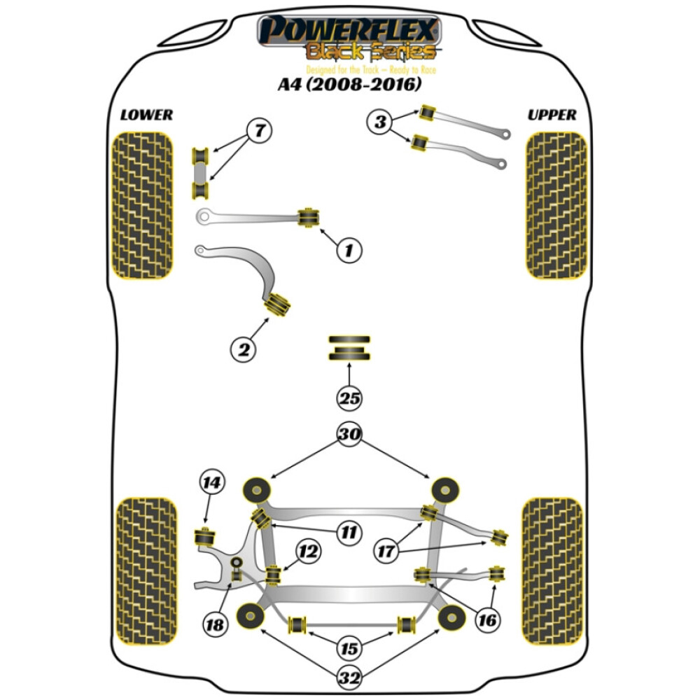 Powerflex Audi A4 (2008-2016) Inserto supporto trasmissione Fig.25 (1) PFF3-725BLK 2 Powerflex Audi   A4 (2008-2016)  Inserto supporto trasmissione Fig.25 (1) PFF3-725BLK - immagine 2
