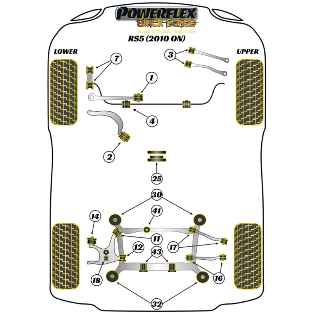 Powerflex Audi RS5 (2010 - 2016) Inserto supporto trasmissione Fig.25 (1) PFF3-725BLK 2 Powerflex Audi   RS5 (2010 - 2016)  Inserto supporto trasmissione Fig.25 (1) PFF3-725BLK - immagine 2