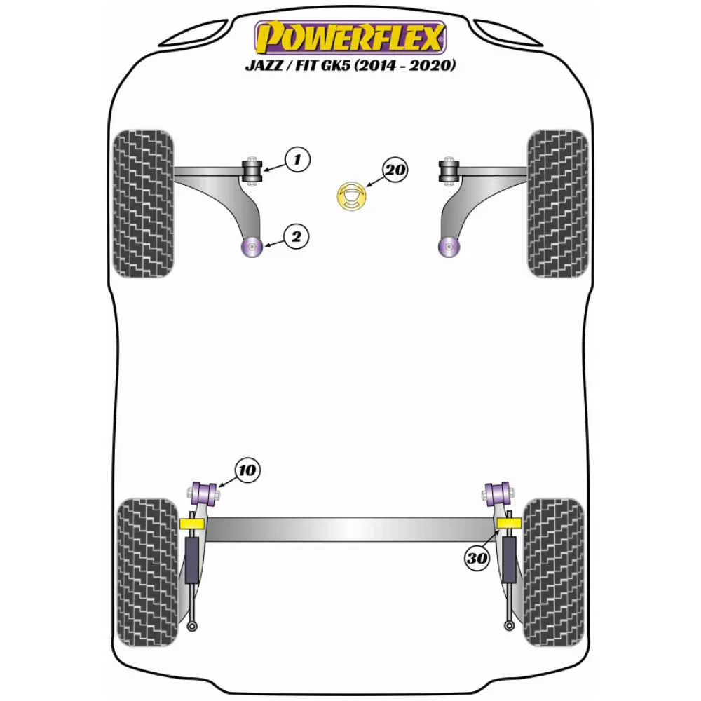 Powerflex Honda  Jazz / Fit GK5 (2014 - 2020)   Kit bulloni di camber PowerAlign (14 mm) (1) PFA100-14 - immagine 2
