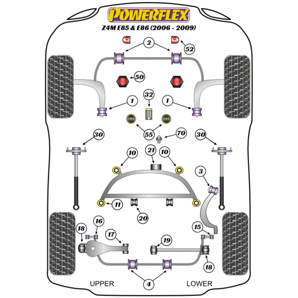 Powerflex BMW   Z4M E85 & E86 (2006-2009)  Boccola di montaggio della barra antirollio anteriore 27mm Fig.2 (2) PFF5-4602-27 - immagine 2