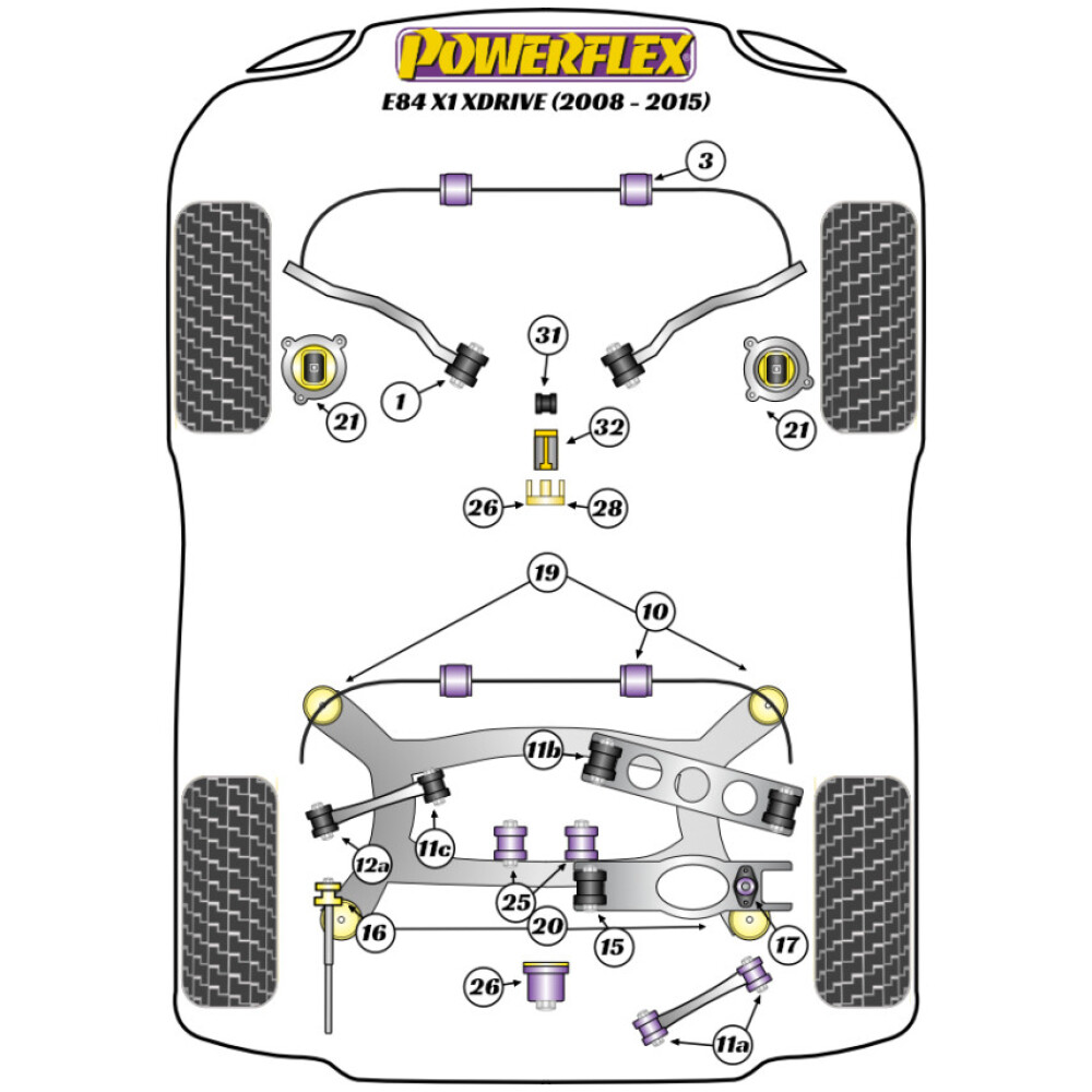 Powerflex BMW X1 E84 xDrive (2008-2015) Kit di inserimento del supporto motore Fig.21 (1) PFF5-4020 2 Powerflex BMW X1 E84 xDrive (2008-2015) Kit di inserimento del supporto motore Fig.21 (1) PFF5-4020 - immagine 2