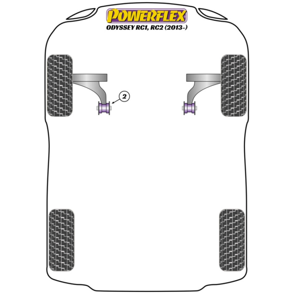 Powerflex Honda Odyssey RC1, RC2 (2013 - in poi)    Boccola posteriore del braccio oscillante anteriore Fig.2 (2) PFF25-702 - immagine 2