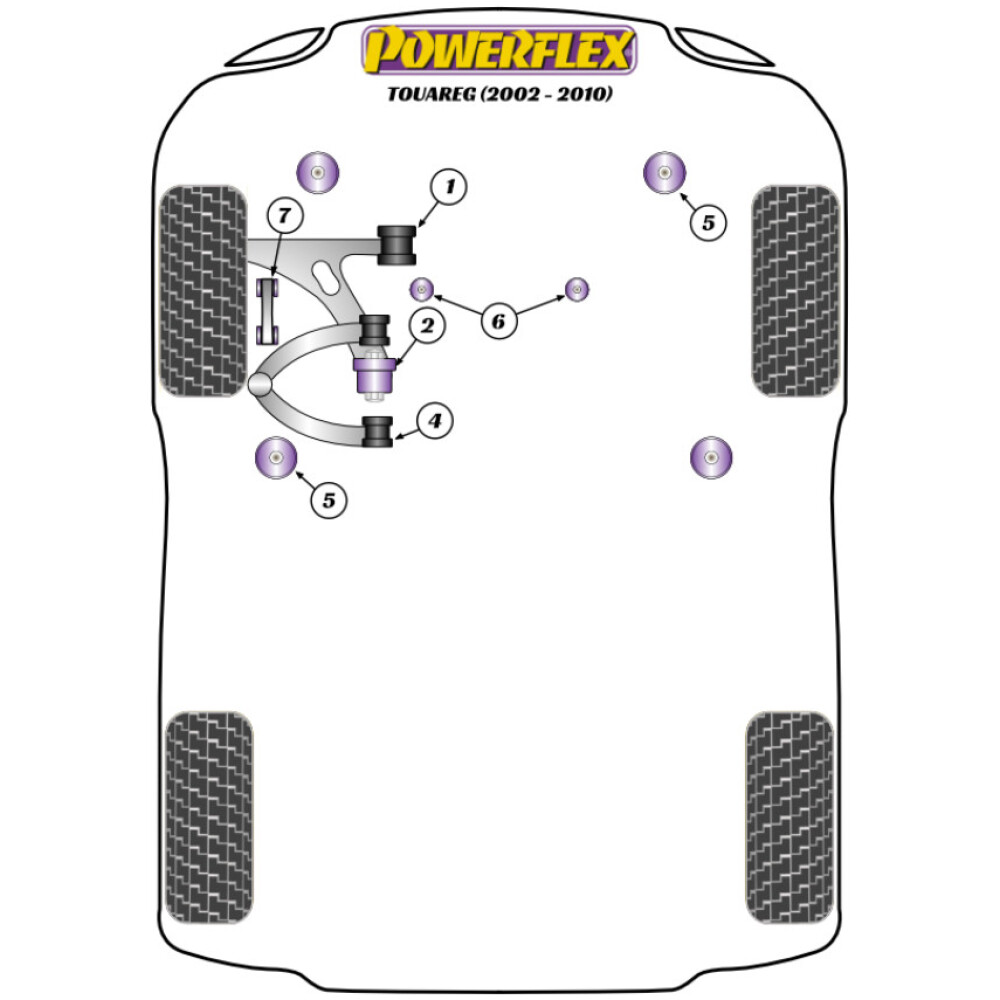 Powerflex Volkswagen Touareg 7L (2002 - 2010) Boccola del braccio oscillante superiore anteriore regolabile Fig.4 (4) PFF85-1604G 2 Powerflex Volkswagen Touareg 7L (2002 - 2010) Boccola del braccio oscillante superiore anteriore regolabile Fig.4 (4) PFF85-1604G - immagine 2