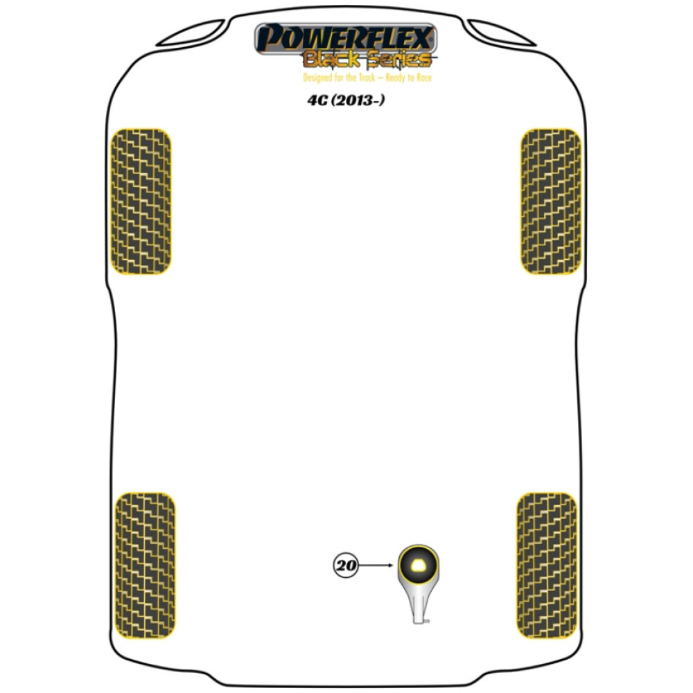 Powerflex Alfa Romeo 4C (2013-)    Boccola di supporto motore inferiore Fig.20 (1) PF1-1020BLK - immagine 2